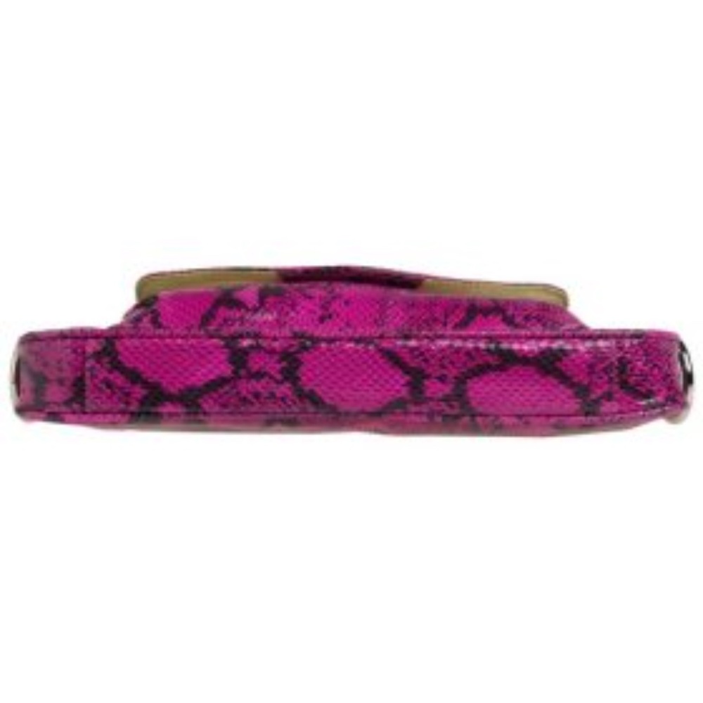 🎉2HP🎉 LATICO Raven Leather Snake Clutch CrossBody Handbag Hot Pink Magenta NWT - Picture 12 of 15